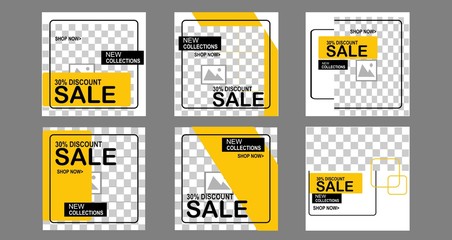 Wall Mural - Modern promotion square web banner for social media mobile apps .vector illustration.