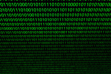 binary code on black background