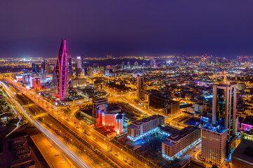 Wall Mural - Aerial view of Manama city and newly constructed areas in Manama, Bahrain