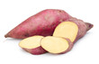 Yellow sweet potato isolated on white with clipping path.