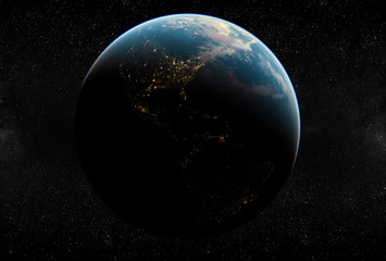 Wall Mural - realistic rendering of the earth seen from space