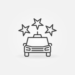 Wall Mural - Taxi Car with Stars vector concept outline icon or design element