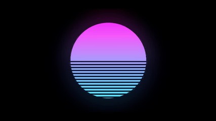 Poster - Retro Background 80's Style loop with glitch