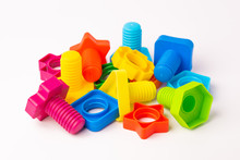 Plastic Children's Constructor Bolts And Nuts