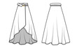 SKIRT fashion flat sketch template