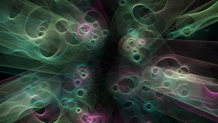 Wall Mural - abstract psychedelic geometric light pattern on black