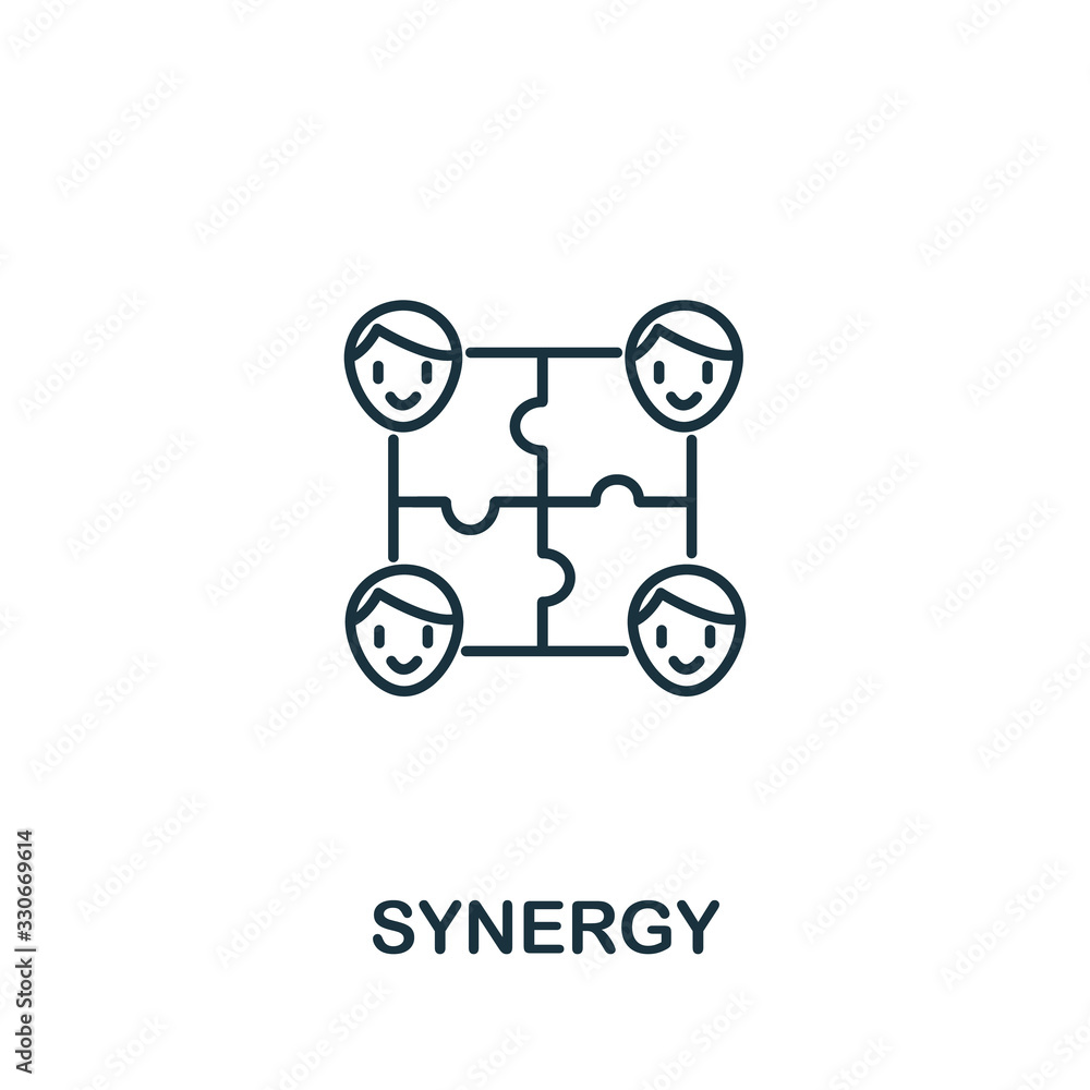 Synergy icon from teamwork collection. Simple line element Synergy ...
