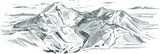 Fototapeta  - Piękny rysunek gór wykonany w technice wektorowej 