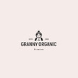 granny organic logo template vector illustration