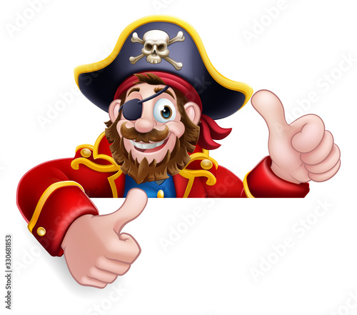 A pirate captain cartoon ch...