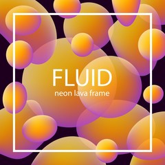 Canvas Print - glowing neon shiny transparent bubbles, glass circles or bio cell concept