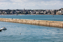  View From The Ramparts At The Pier Mole Des Noire In Saint Malo, Brittany, France