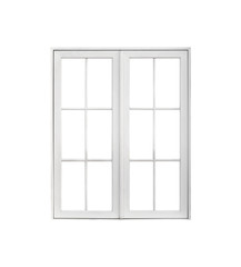 Wall Mural - Real vintage house window frame isolated on white background