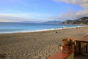 Wall Mural - Varigotti (SV), Italy - December 30, 2017: Varigotti beach, Italian Riviera, Savona, Liguria, Italy