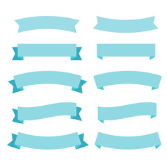 Wall Mural - flat vector ribbons banners flat. banner ribbon vector set