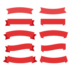 flat vector ribbons banners flat isolated. ribbons banners