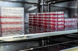 Cell culture dishes in incubator for research 