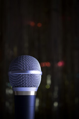 Wall Mural - Silver Wireless Microphone. No people