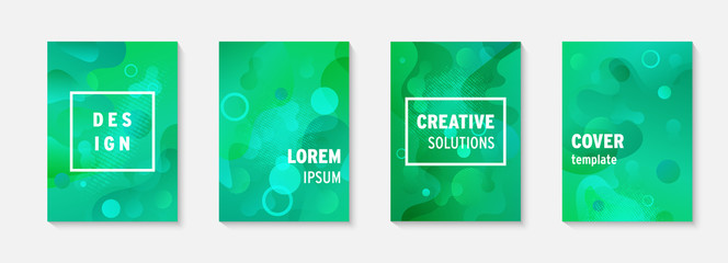 Wall Mural - modern brochure covers set, futuristic design. abstract dynamic colored template minimal poster, fly