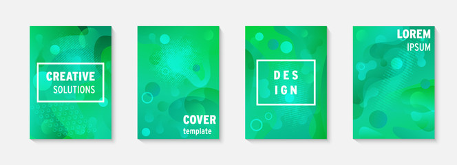 Wall Mural - modern brochure covers set, futuristic design. abstract dynamic colored template minimal poster, fly