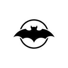 Bat Icon Logo Vector Illustration Isolated On White Background