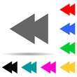 © rashadaliyev - rewind sign multi color style icon. Simple thin line, outline vector of web icons for ui and ux, website or mobile application