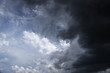 © subjob - Terrible thunderclouds from the side of a plane. Gloomy epic clouds. Background image in a dark gray style.