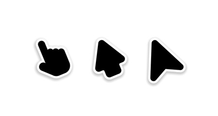Wall Mural - click cursor collection. cursor arrows and computer mouses with clicking. arrows click vector icons.