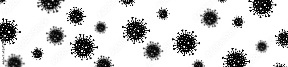 Bacteria Cell in air on white backdrop. Coronavirus bacteria, isolated on white background. Background of bacteria cell. Vector illustration - obrazy, fototapety, plakaty 