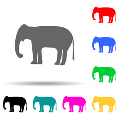 Wall Mural - silhouette of an elephant multi color style icon. Simple glyph, flat vector of zoo icons for ui and ux, website or mobile application