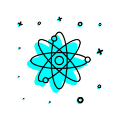 atoms icon. Simple thin line, outline, glyph, flat vector of education icons for ui and ux, website or mobile application