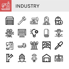 Sticker - industry simple icons set