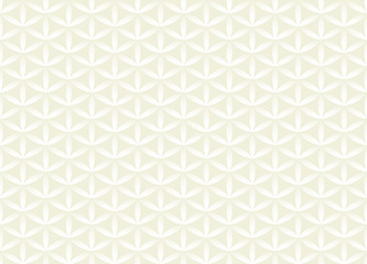 Seamless volume white pattern. Flower of life design volume background. Floral repetitive light geometric texture or web page fill. Looks like scales or chain armor