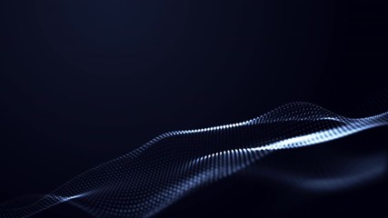 Fototapete - Footage of wave of data in cloud computing network in visualize