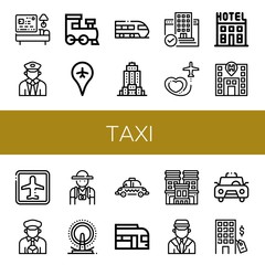 Poster - taxi simple icons set