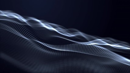 Fototapete - Footage of wave of data in cloud computing network in visualize