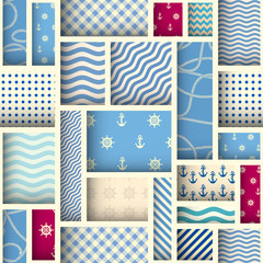Aufkleber - Paper cut shapes design. Seamless vector pattern.