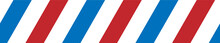 Simple Blue White Red Diagonal Stripes Pattern - Seamless From Left To Right