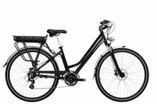 Side View Of An Electric Urban Bicycle On An Isolated White Background
