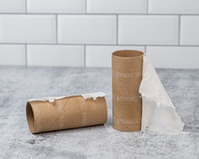 Empty Roll Of Toilet Paper In Bathroom