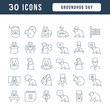 © M.Style - Vector Line Icons of Groundhog Day