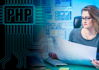php programming language. personal home page. a woman chooses a programming language. senior php dev