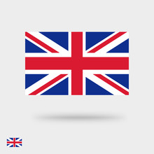 Great Britain Flag Vector Icon Or United Kingdom Symbol Square Pictogram Flat Design Isolated, English Royal Union Jack Colorful Emblem Sign Clipart