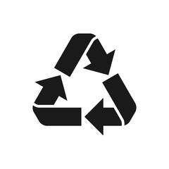 Wall Mural - recycle vector icon, flat design best recycle icon