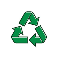 Wall Mural - recycle vector icon, flat design best recycle icon