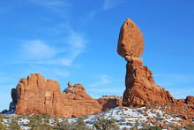 Balanced Rock Formation In The Arches National Park, Utah	