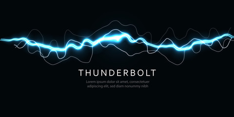 thunderbolt, isolated lightning, electric current line, blue magic ray, abstract audio equalizer, di
