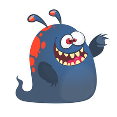 Funny cartoon monster. Illustration of cute monster creature. Halloween design