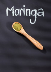 Canvas Print - Moringa oleifera - Organic Moringa Powder in Spoon