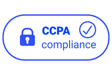 Sticker - CCPA - California Consumer Privacy Act. vector logo. Consumer protection for residents of California, United States. USA data security compilance icon.